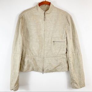 Armani Collezioni Cotton Linen Full Zip Jacket